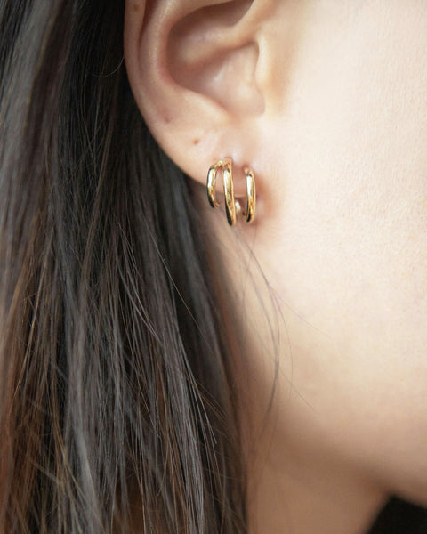 Illusion hoop earrings - Baby Trio Hoops by The Hexad