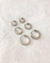 Ise silver hoop earrings in 10mm, 12mm and 15mm diameter - The Hexad