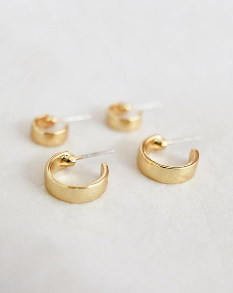 Juju hoop ear studs perfect for stacking - The Hexad hoop earrings