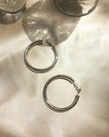 Kyo Hoops in 48mm - Large silver-plated hoop earrings by The Hexad