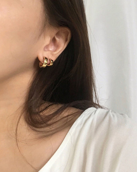 Layering the mini Juju hoops in gold - The Hexad