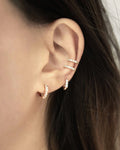 Minimalist diamante hoop earrings and ear cuffs - The Hexad