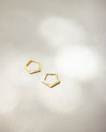 Minimalist pentagon shape hoop earrings designed by @Thehexad