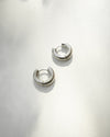 Minimalist silver hoop earrings in bold chunky style @Thehexad