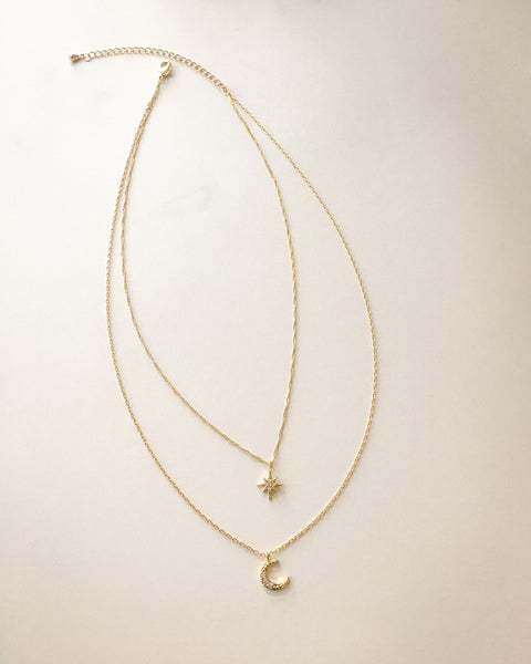 POLARIS double layer necklace by The Hexad Jewellery