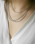 Perfect neck mess featuring the Basic chains and Cuba chains in silver - The Hexad