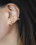 Pretty suspender earrings embellished with sparkly rhinestones - Serpent earrings by The Hexad