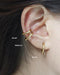 Retractable ear cuffs worn as a fake conch piercing - available in 3 sizes by The Hexad