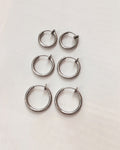 Retractable hoops in silver - 14mm, 16mm and 18mm diameter - The Hexad