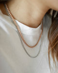 Rose gold and silver chain necklace stack - The Hexad Jewelry