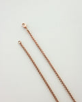 Rose gold plated chain necklace with intricate woven details - The Hexad Jewelry