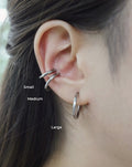Silver hoops ear stack, no piercing required - The Hexad