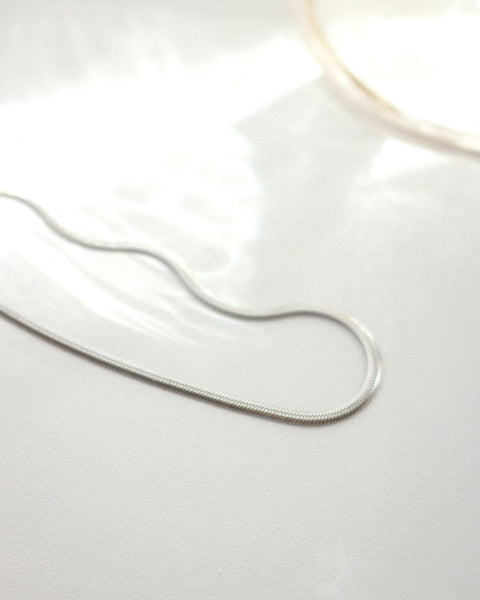 Silver plated snake chain necklace in 20" length @thehexad