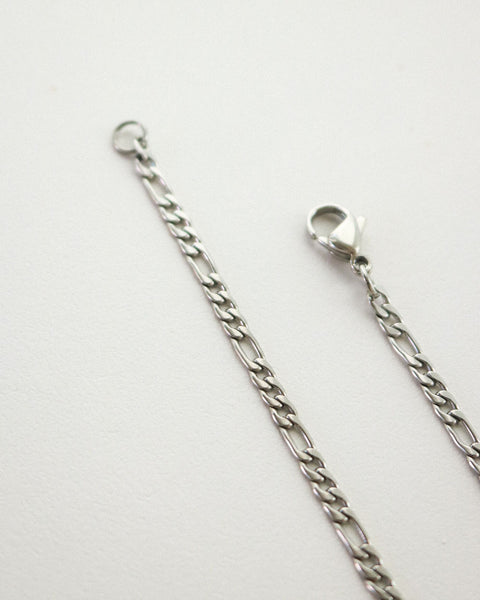 Silver plated figaro chain design by The Hexad