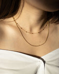 Simple yet classy look achieved with the Whimsical and Basic chain in gold by The Hexad