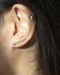 Sophisticated ear climbers with ascending diamante sizes along your ear lobes @thehexad