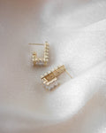 Sparkly square edge hoop earrings - Dazed by The Hexad