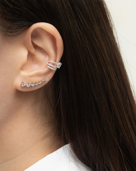 DYNASTY Ear Cuffs in Silver