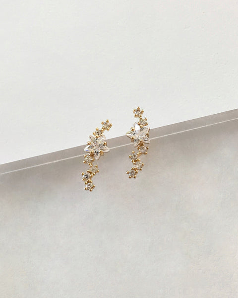 Tiny ear studs with stars in a constellation pattern @thehexad