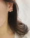 Tiny golden hoop studs earrings - The Hexad