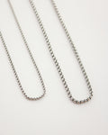 Versatile box chain with lobster clasp crafted in silver plated stainless steel - The Hexad Jewelry