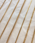 Versatile gold chains in various textures made for layering - The Hexad Jewelry