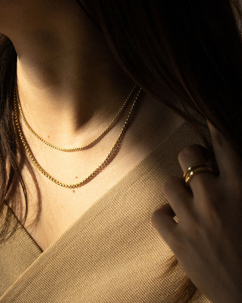 Vintage inspired square chain necklaces that are perfect for layering but also good on its own - The Hexad