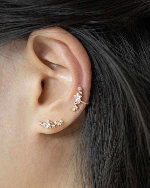 Wear a cluster of stars on your ears with The Hexad's Constellation ear studs and ear cuffs