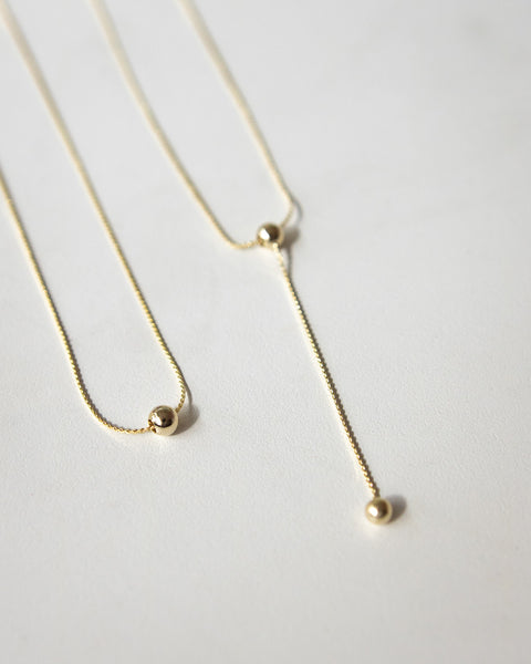 antidote two piece lariat necklace in gold | the hexad