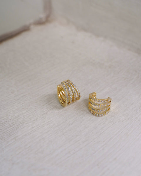 aura ear cuffs in gold by the hexad jewellery label for women