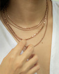 basic rose gold chain necklaces in various lengths for a modern stacked style @thehexad
