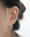 Contemporary beaded ear cuff and hoop earring for a perfect ear stack by The Hexad