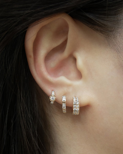 brand new collection of diamond huggie hoop earrings designed for your everyday stack @thehexad