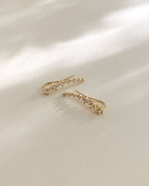 chic cubic zirconia climber earrings | thehexad