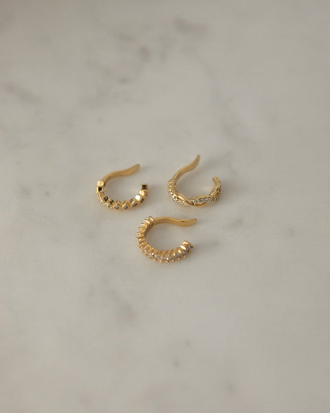 chic ear cuffs with petite diamante for casual everyday bling