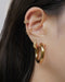 chic ear stack inspiration featuring the hexad bestselling gold hoop earrings and diamond ear cuffs
