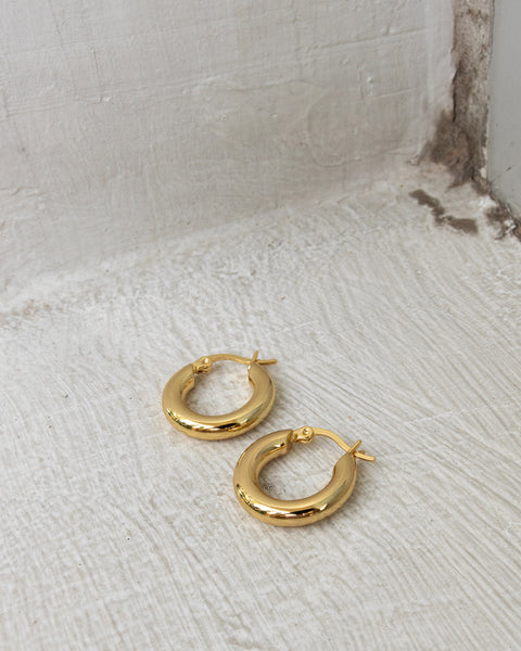 chunky gold plated hoop earrings by thehexad