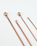 close up detail of the basic chain necklaces in rose gold @thehexad