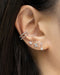 contemporary ear stack featuring astraea double ear cuff and garden of eden stud earrings in silver from the hexad
