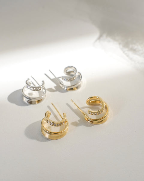 contemporary illusion hoop earrings crafted with faux diamonds for your next ear party