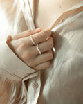 dainty minuscule pearl rings @thehexad