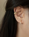delicate heart shape ear studs pave with diamantes