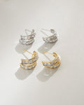 double diamante illusion hoop earrings in gold and silver from the hexad