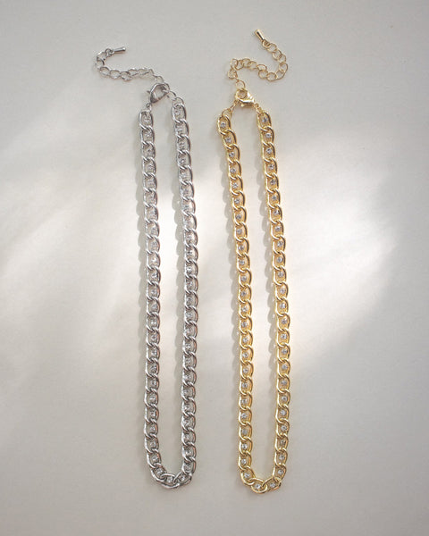 glamorous chic chain chokers in gold and silver available on The Hexad online shop