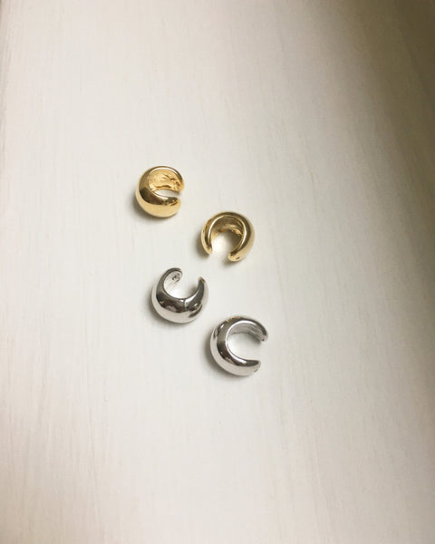 gold and silver ball shape round ear cuffs - no piercings needed @thehexad