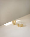 gold chain huggie hoop earrings from the hexad
