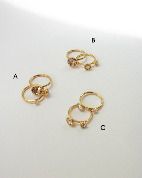 [Sample Sale] Crystal Rings Set