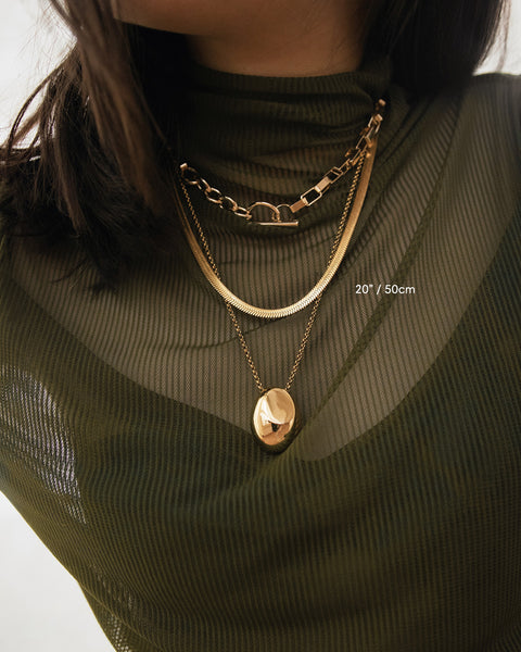 golden statement neck stack with the Cobra snake chain - The Hexad