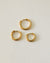 gold huggie hoop earrings in 3 sizes by the hexad