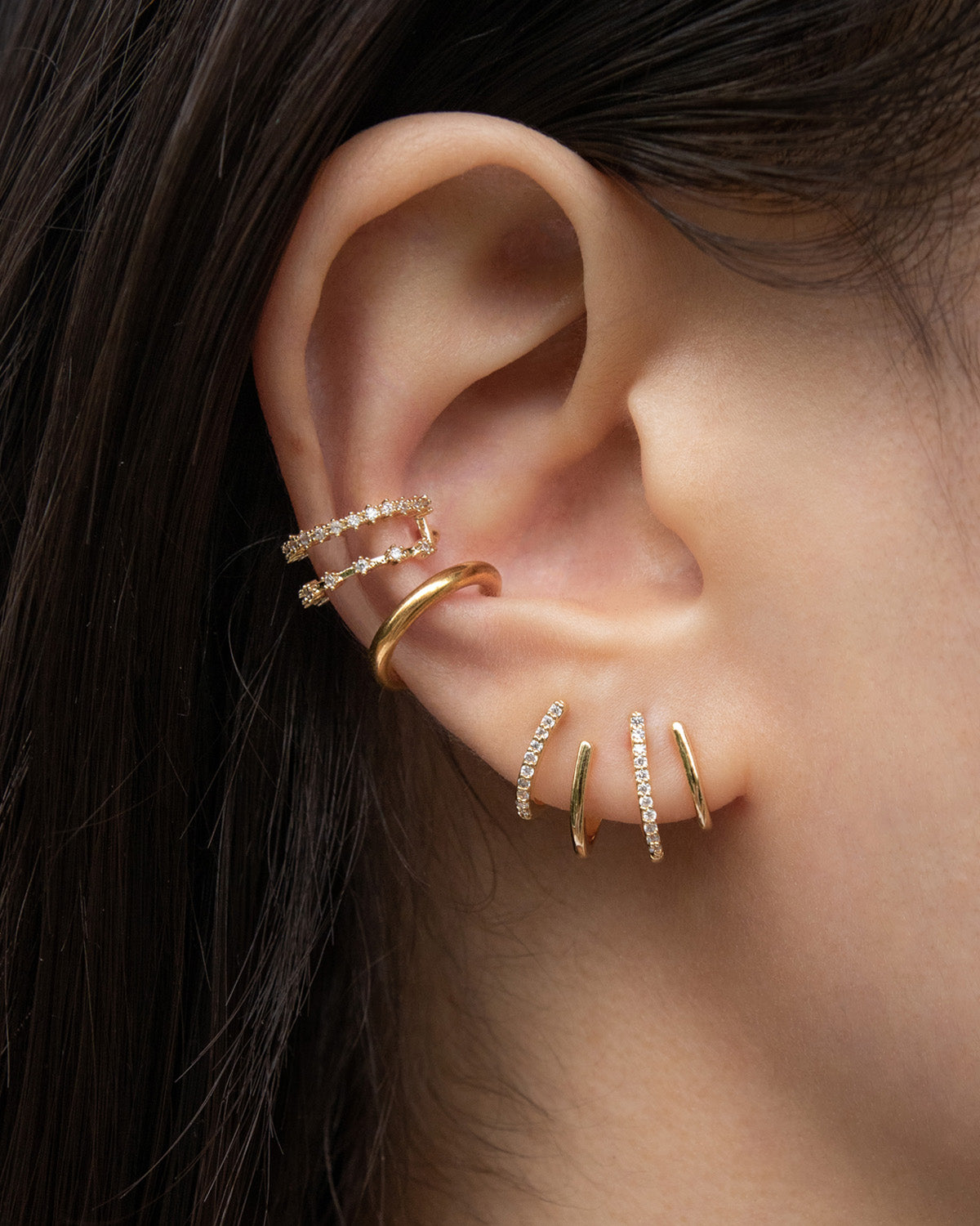 FOUR Claw Earrings in Gold– The Hexad - Main Image